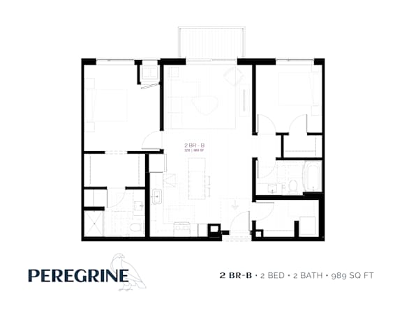 2BR_B Floor Plan at Peregrine Apartments, Minneapolis, Minnesota
