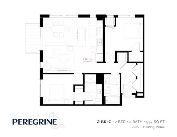 2BR_C Floor Plan at Peregrine Apartments, Minnesota