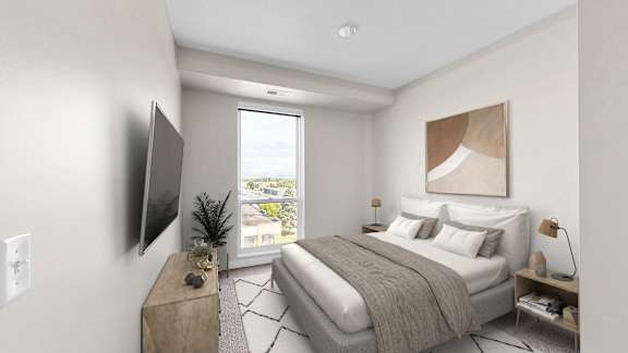 Apartment Master Bedroom at The Rosalyn | Affordable 55+ Apartments in Bloomington, Bloominton