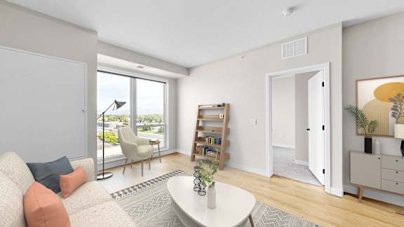 Bright Living Room at The Rosalyn | Affordable 55+ Apartments in Bloomington, Minnesota