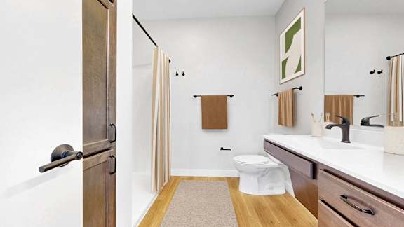 Modern Bathroom at The Rosalyn | Affordable 55+ Apartments in Bloomington, Bloominton