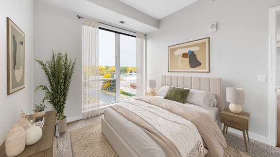 Well Appointed Bedroom at The Rosalyn | Affordable 55+ Apartments in Bloomington, Bloominton, 55420