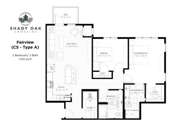 Fairview - C5 - ACC Floor Plan 1,134 Sq.Ft. Fairview - C5 - ACC Floor Plan at Shady Oak Crossing, Minnetonka, 55343
