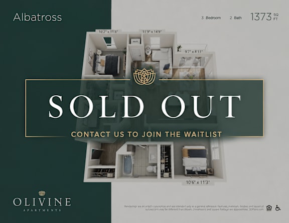 A real estate advertisement for a sold out apartment complex.