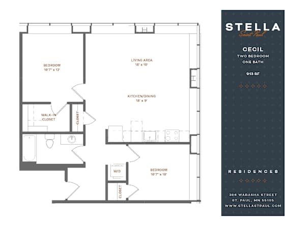 Cecil Floor Plan at Stella St. Paul Apartments, Minnesota