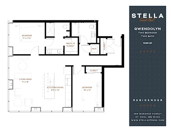 Gwendolyn Floor Plan at Stella St. Paul Apartments, St. Paul