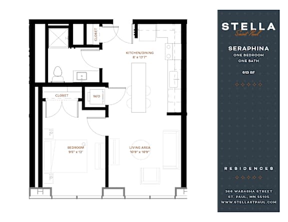 Seraphina Floor Plan at Stella St. Paul Apartments, St. Paul