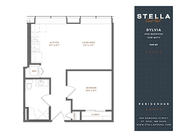 Sylvia Floor Plan at Stella St. Paul Apartments, Minnesota