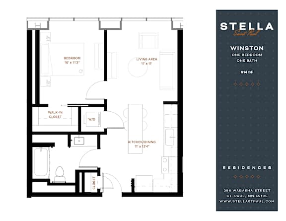 Winston Floor Plan at Stella St. Paul Apartments, St. Paul, MN