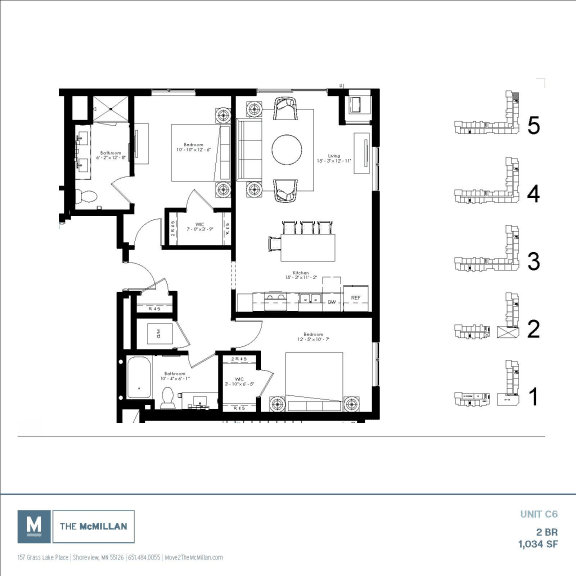 C6 Floor Plan at The McMillan, Shoreview, 55126