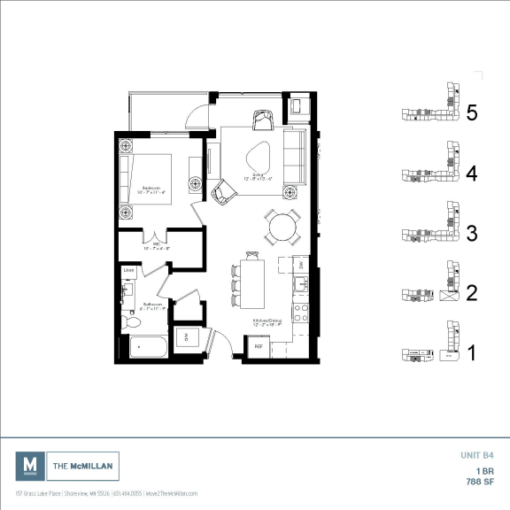 B4 Floor Plan at The McMillan, Shoreview, MN