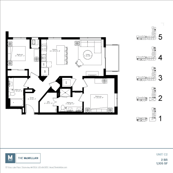 C2 Floor Plan at The McMillan, Shoreview, MN, 55126