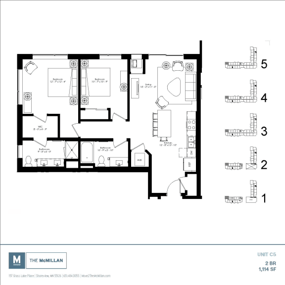 C5 Floor Plan at The McMillan, Shoreview, MN
