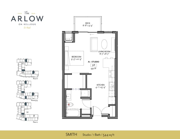 Smith Floor Plan at The Arlow on Kellogg, St Paul