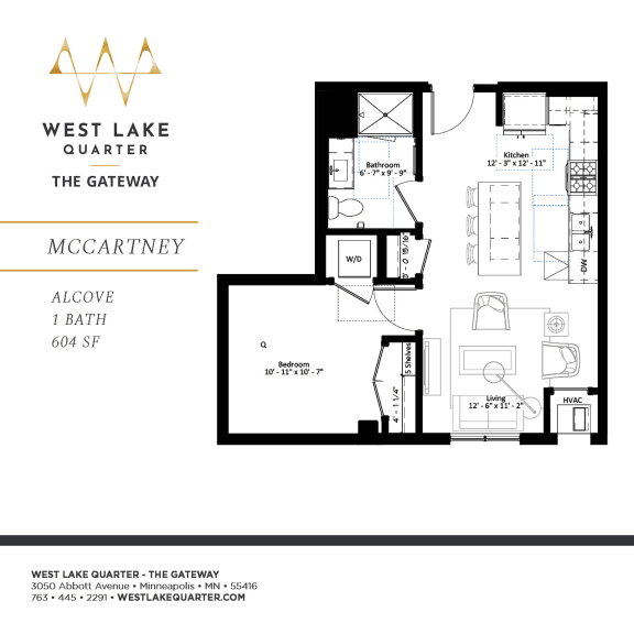 McCartney alcove floor plan at The Gateway at West Lake Quarter in Minneapolis, MN