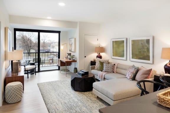 Living Room for Model Unit at The Hill Apartments, Minnesota, 55102