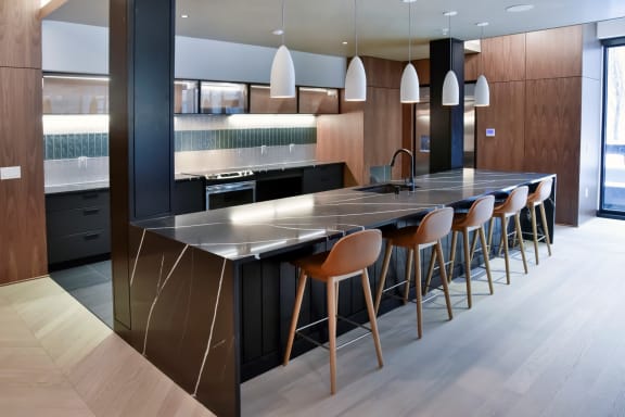 dine-in kitchen in community room at The Hill Apartments, Saint Paul, MN