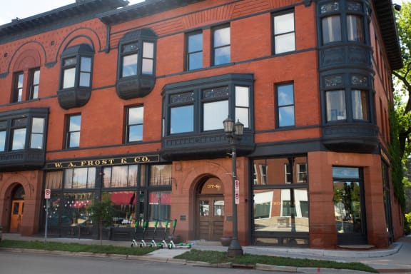 Elegant Exterior View at The Hill Apartments, Saint Paul, MN