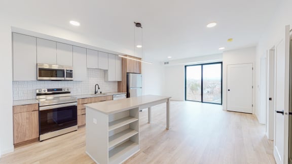 Living Area With Kitchen at The Mason, St. Paul