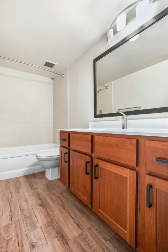 Bathroom With Vanity Lights at The Original at West Lake Quarter, Minneapolis, Minnesota
