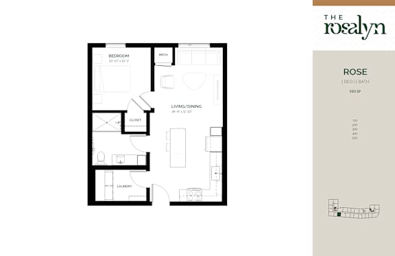 Rose Floor Plan at The Rosalyn | Affordable 55+ Apartments in Bloomington, Minnesota, 55420
