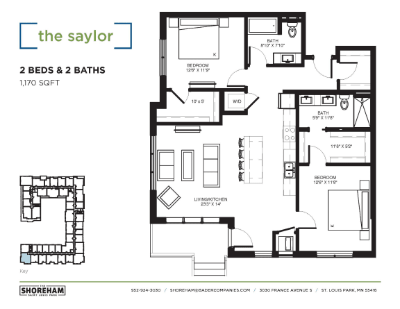 Floor Plan  the floor plan of 2 bedrooms and 2 baths