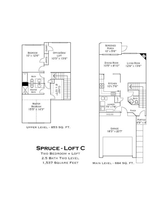  Floor Plan Spruce - Loft C