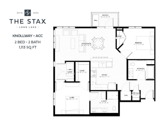 ACC Knollway Floor Plan with 2 Bedroom at The Stax of Long Lake, in Long Lake MN