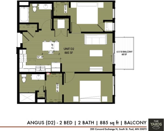 a floor plan of a house with a large terrace at The Yards and Backyards, Minnesota