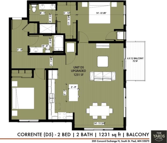 a floor plan of a house with a large terrace at The Yards and Backyards, Saint Paul, MN