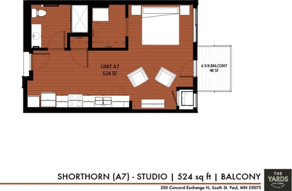 a floor plan of a small house at The Yards and Backyards, Saint Paul, MN