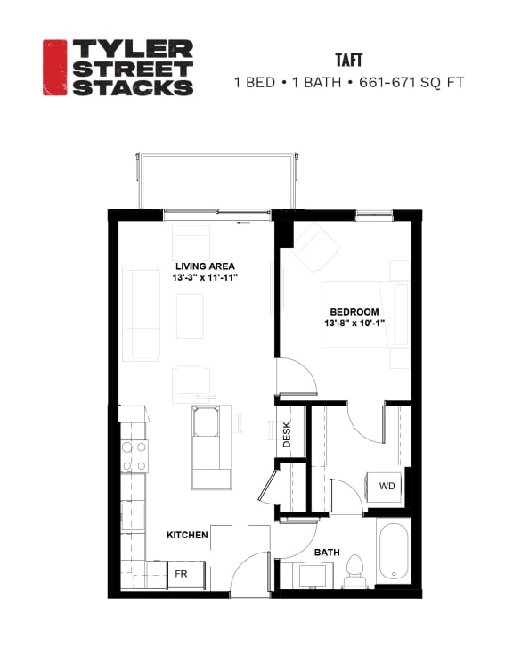 Taft Floor Plan at Tyler Street Stacks, Minnesota, 55413