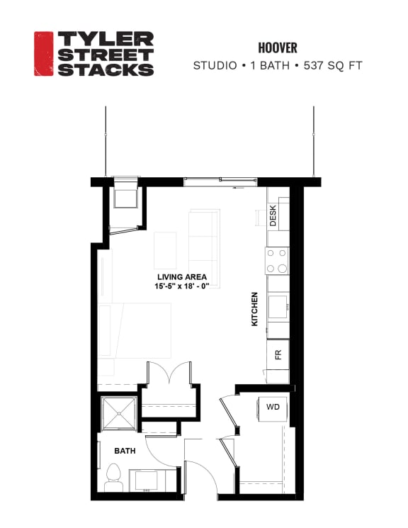 Hoover Floor Plan at Tyler Street Stacks, Minneapolis, MN