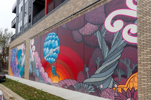 a mural on the side of a building at Tyler Street Stacks, Minneapolis Minnesota