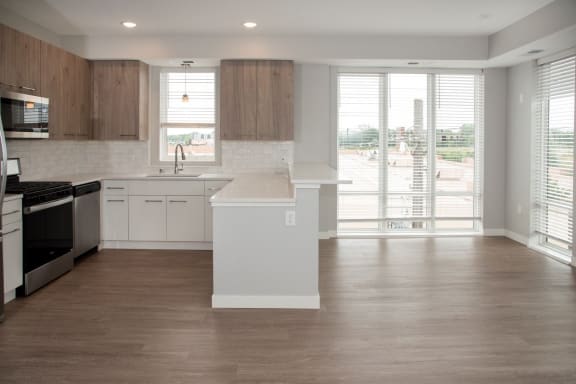 Marc floor plan, kitchen and dining area1at Urban Park I and II Apartments, St Louis Park
