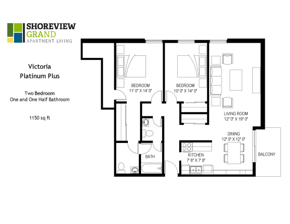 Victoria Platinum Plus Floor Plan at Shoreview Grand, Minnesota