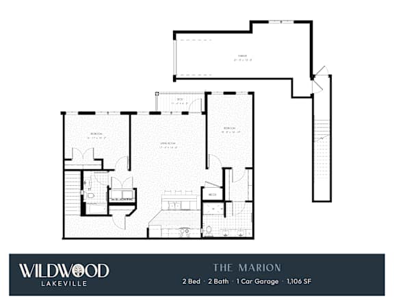 A floor plan for a property called The Marion by Wildwood Lakeville.