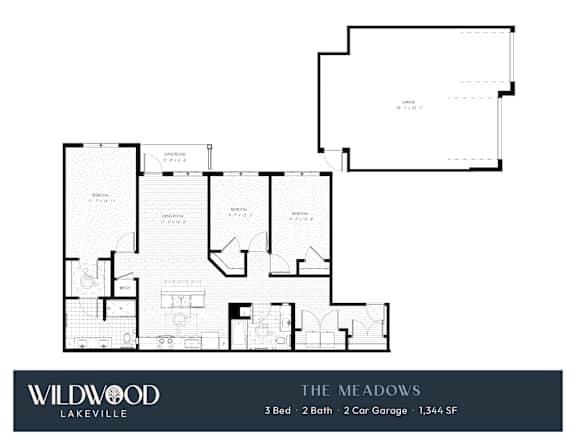 A black and white floor plan for a Wildwood Lakeville property.