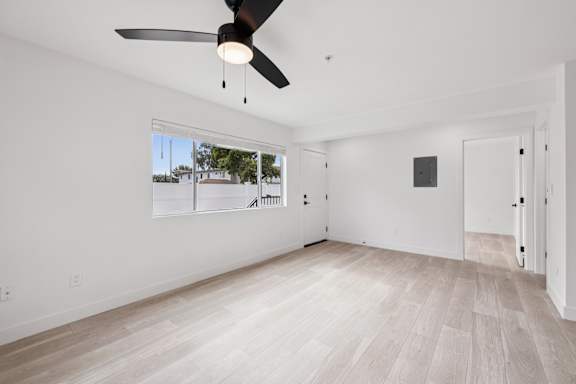 Living room with natural light at Ocean Villas Apartments, Oxnard, California