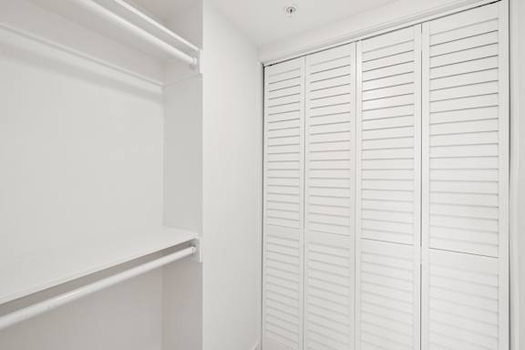 Closet with shutter door at Ocean Villas Apartments, California, 93033