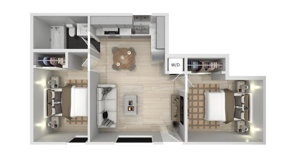 Floor Plan  a floor plan of a house with a bedroom and a bathroom at The Arches Apartments, El Cajon