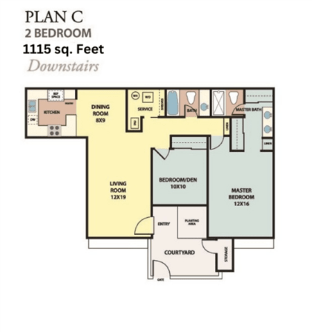 PlanC1115 at The Resort at Encinitas Luxury Apartment Homes, California, 92024