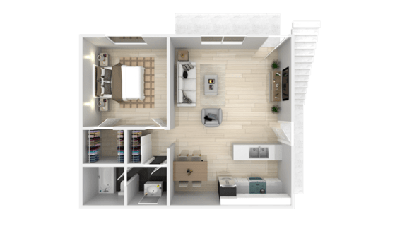1 Bed 1 Bath Floor Plan at Summerhill Place Apartments, Union City, CA 94587