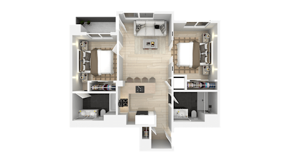 2 Bedroom 2 Bath Floorplan at 888 Fourth Street Apartments, LLC, Santa Rosa