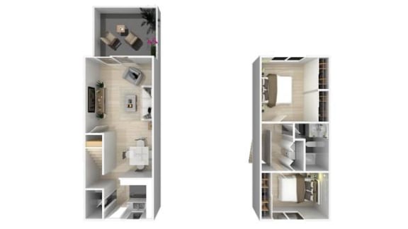 two different views of a house with a bathroom and a kitchen at Danville Park, Danville, California