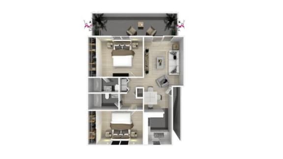 Floor Plan  two bedroom two and a half bathroom floor plan  at Danville Park, Danville, CA
