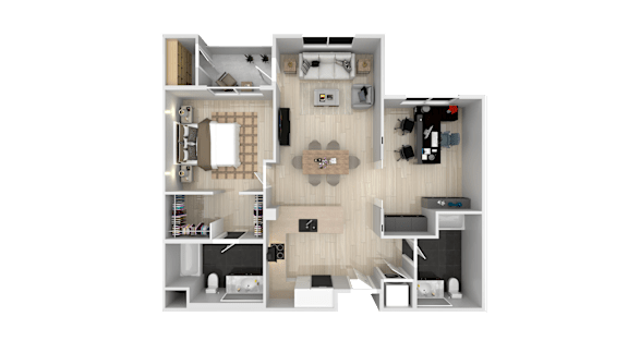 One Bed One Bath Floor Plan at Catalyst Mountain View, Mountain View, 94040