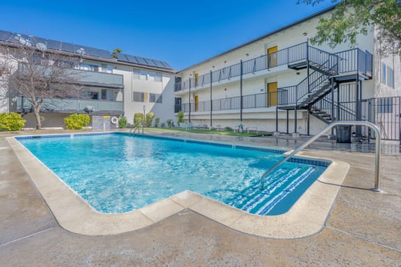 the pool at our apartments is available for residents to use at The Hills Apartments at Thousand Oaks, California