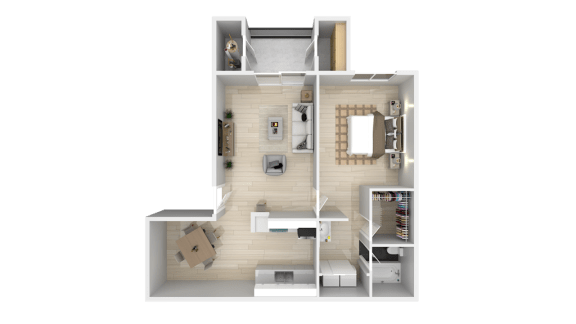 a floor plan of a house with a bedroom and a bathroom at La Jolla Blue, California, 92122