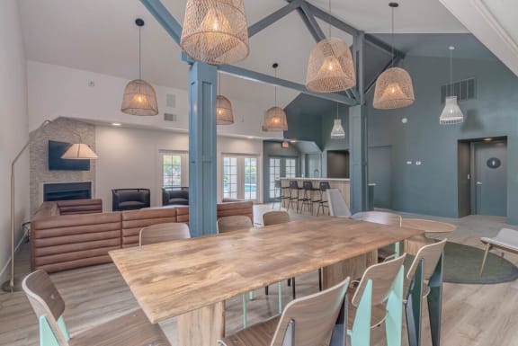 a dining room with a wooden table and chairs at Napa Green Apartments LLC, Napa California